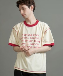 Starting Over(�X�^�[�e�B���O�I�[�o�[)�́yStarting Over/�X�^�[�e�B���O�I�[�o�[�zclassic design vintage like printed raglan sleeves ringer T-shirts/�N���V�b�N�f�U�C�� ���B���e�[�W���C�N �v�����g ���O��������T�V���c �����K�[T�V���c(T�V���c/�J�b�g�\�[)