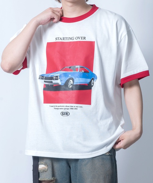 Starting Over（スターティングオーバー）の「【Starting Over/スターティングオーバー】classic design vintage like printed raglan sleeves ringer T-shirts/クラシックデザイン ヴィンテージライク プリント ラグラン半袖Tシャツ リンガーTシャツ（Tシャツ/カットソー・メンズ・アッシュグレー/ホワイト系その他2/キナリ/グレー系その他/ホワイト/ホワイト系その他・M/L）」の21枚目の写真