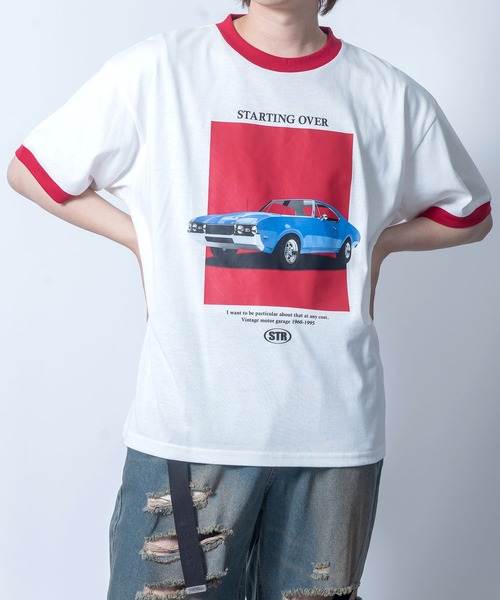 Starting Over（スターティングオーバー）の「【Starting Over/スターティングオーバー】classic design vintage like printed raglan sleeves ringer T-shirts/クラシックデザイン ヴィンテージライク プリント ラグラン半袖Tシャツ リンガーTシャツ（Tシャツ/カットソー・メンズ・アッシュグレー/ホワイト系その他2/キナリ/グレー系その他/ホワイト/ホワイト系その他・M/L）」の22枚目の写真