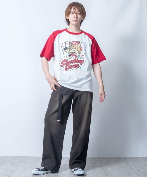 Starting Over（スターティングオーバー）の「【Starting Over/スターティングオーバー】classic design vintage like printed raglan sleeves ringer T-shirts/クラシックデザイン ヴィンテージライク プリント ラグラン半袖Tシャツ リンガーTシャツ（Tシャツ/カットソー・メンズ・アッシュグレー/ホワイト系その他2/キナリ/グレー系その他/ホワイト/ホワイト系その他・M/L）」の15枚目の写真