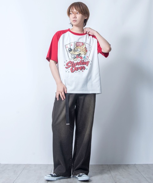 Starting Over（スターティングオーバー）の「【Starting Over/スターティングオーバー】classic design vintage like printed raglan sleeves ringer T-shirts/クラシックデザイン ヴィンテージライク プリント ラグラン半袖Tシャツ リンガーTシャツ（Tシャツ/カットソー・メンズ・アッシュグレー/ホワイト系その他2/キナリ/グレー系その他/ホワイト/ホワイト系その他・M/L）」の16枚目の写真