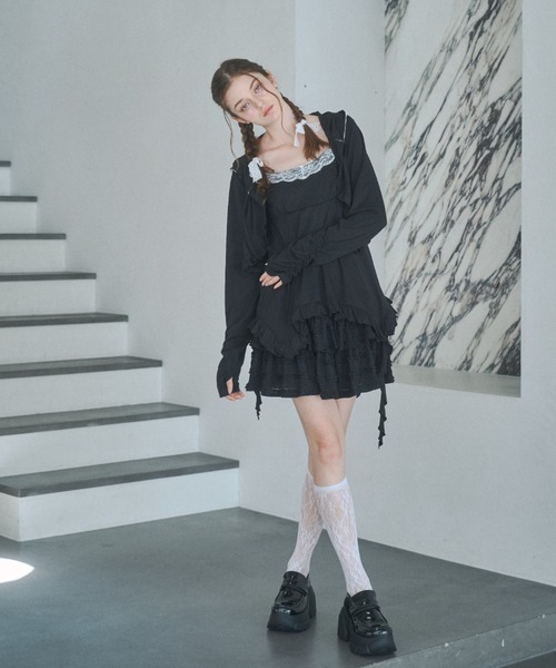 Lovilyn ラヴィリン　UVカットレースボレロパーカー UVカットレースボレロパーカー（パーカー）｜Lovilyn
