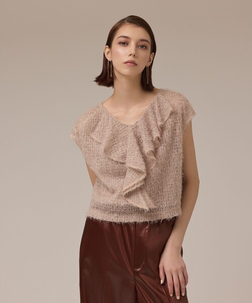 Diagram（ダイアグラム）の「バックフレアチュールトップ（Tシャツ/カットソー・レディース・ブラック/ベージュ/ブルー・36/38）」の2枚目の写真