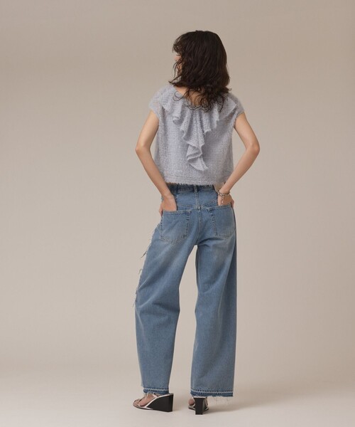 Diagram（ダイアグラム）の「バックフレアチュールトップ（Tシャツ/カットソー・レディース・ブラック/ベージュ/ブルー・36/38）」の5枚目の写真