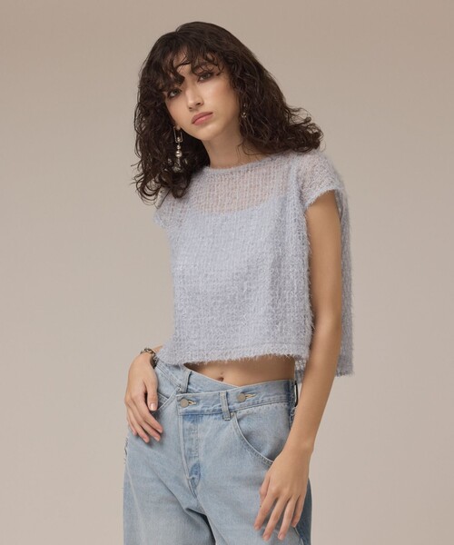 Diagram（ダイアグラム）の「バックフレアチュールトップ（Tシャツ/カットソー・レディース・ブラック/ベージュ/ブルー・36/38）」の6枚目の写真