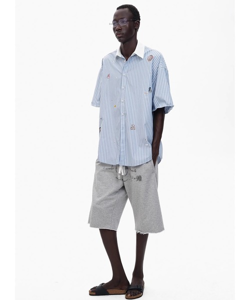 MASONPRINCE（メイソンプリンス）の「オーバーサイズ ステッカープリント ストライプ 半袖シャツ DCS2054【MASONPRINCE】（シャツ/ブラウス・メンズ・マルチ・L/M/S）」の3枚目の写真