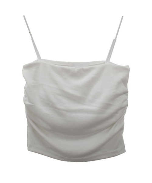 Reurie'（レウリィ）の「サイドギャザーキャミ【カップ付き】(ayaka select) / ホワイト ベージュ ブラック インナー 抜け感コーデ ヘルシー カジュアル（キャミソール・レディース・ベージュ/ブラック/ホワイト・FREE）」の5枚目の写真