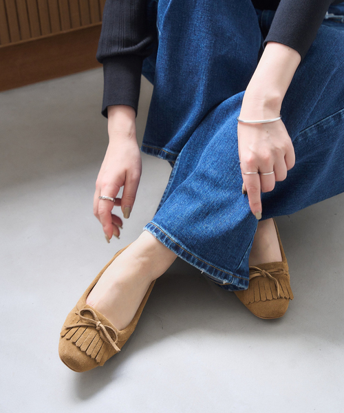 美品　LE TALON レザー　キルティング　フラット　シューズ LE TALON シューズ 「追加」レザーキルトタッセルフラット
