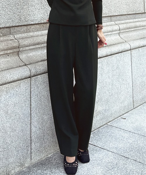 JENNE(ジェンヌ)の「ストレッチモダンワイドパンツ(その他パンツ・レディース・ネイビー/ブラック/ダークグリーン・SMALL/MEDIUM/LARGE)」の1枚目の写真