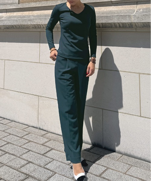 JENNE(ジェンヌ)の「ストレッチモダンワイドパンツ(その他パンツ・レディース・ネイビー/ブラック/ダークグリーン・SMALL/MEDIUM/LARGE)」の17枚目の写真