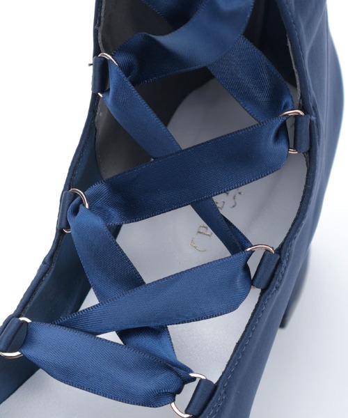 セール】レースアップサテンシューズ（パンプス）｜axes femme