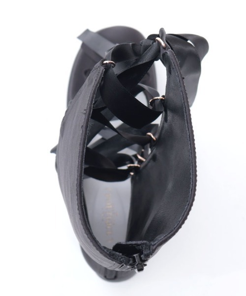 セール】レースアップサテンシューズ（パンプス）｜axes femme