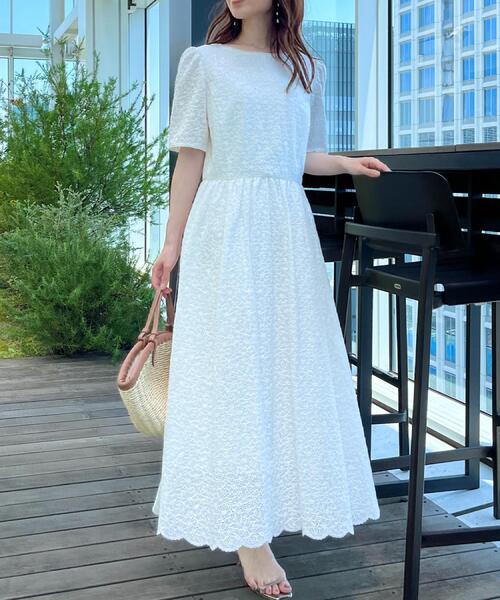 couture brooch（クチュールブローチ）の「【一枚で着映える・華やか・花柄刺繍】カットワークレースワンピ（ワンピース・レディース・ネイビー/オフホワイト・40/38/42/36）」の12枚目の写真