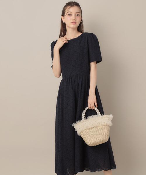 couture brooch（クチュールブローチ）の「【一枚で着映える・華やか・花柄刺繍】カットワークレースワンピ（ワンピース・レディース・ネイビー/オフホワイト・40/38/42/36）」の20枚目の写真