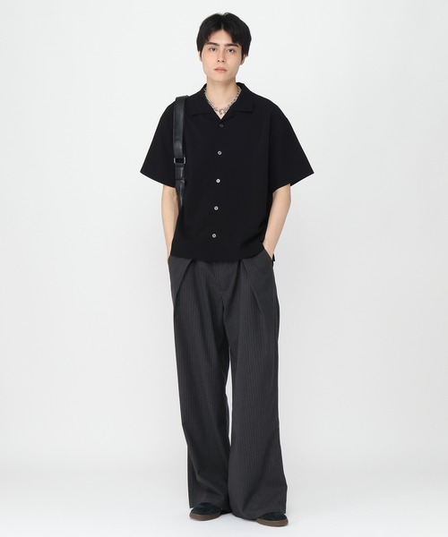 3.3 Field Trip （3.3フィールドトリップ）の「3.3 Field Trip／ストライプスラックス（その他パンツ・メンズ・ブラック・LARGE/MEDIUM）」の2枚目の写真