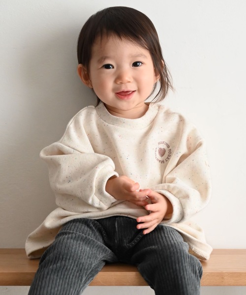 PUPPAPUPO（プッパプーポ）の「カラーネップ スウェット トレーナー（スウェット・キッズ・ブルー/グレイッシュベージュ/アイボリー・100/90/80/110）」の9枚目の写真