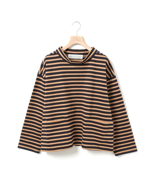 MidiUmi(ミディウミ)の「MidiUmi フィッシャーマンスモックボーダーT(Tシャツ/カットソー・レディース・ネイビー/ネイビー系2/キナリ・FREE)」の3枚目の写真