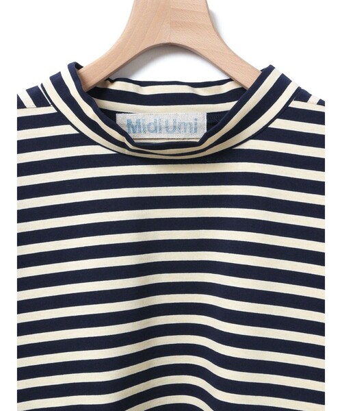 MidiUmi(ミディウミ)の「MidiUmi フィッシャーマンスモックボーダーT(Tシャツ/カットソー・レディース・ネイビー/ネイビー系2/キナリ・FREE)」の16枚目の写真
