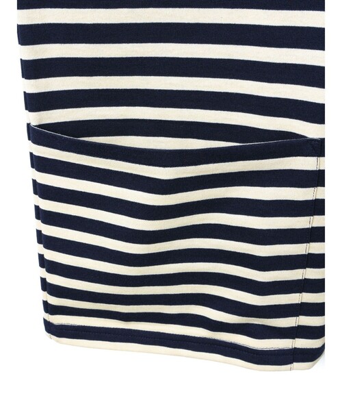 MidiUmi(ミディウミ)の「MidiUmi フィッシャーマンスモックボーダーT(Tシャツ/カットソー・レディース・ネイビー/ネイビー系2/キナリ・FREE)」の18枚目の写真