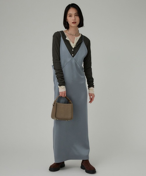 BABYLONE（バビロン）の「ヴィンテージサテンワンピース（ワンピース・レディース・グレー/ブラウン・フリー）」の4枚目の写真