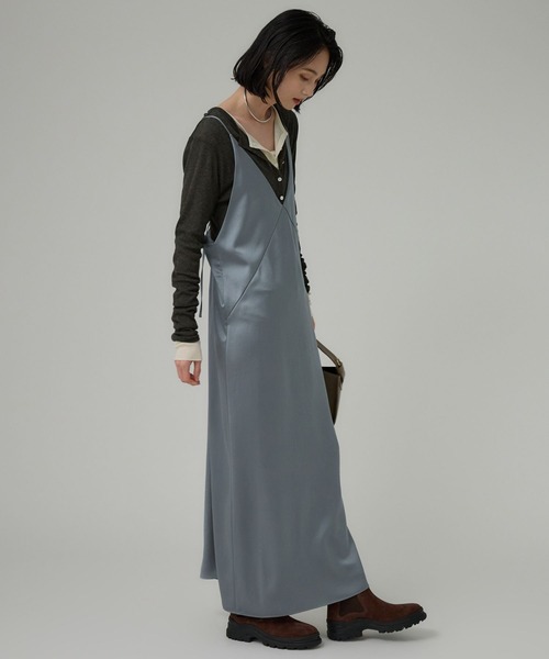 BABYLONE（バビロン）の「ヴィンテージサテンワンピース（ワンピース・レディース・グレー/ブラウン・フリー）」の5枚目の写真