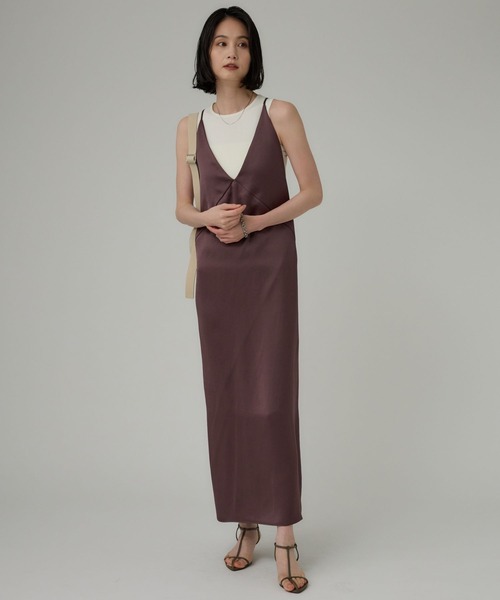 BABYLONE（バビロン）の「ヴィンテージサテンワンピース（ワンピース・レディース・グレー/ブラウン・フリー）」の9枚目の写真