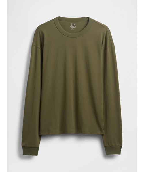 オーバーサイズ クロップド Tシャツ 長袖（Tシャツ/カットソー）｜GAP