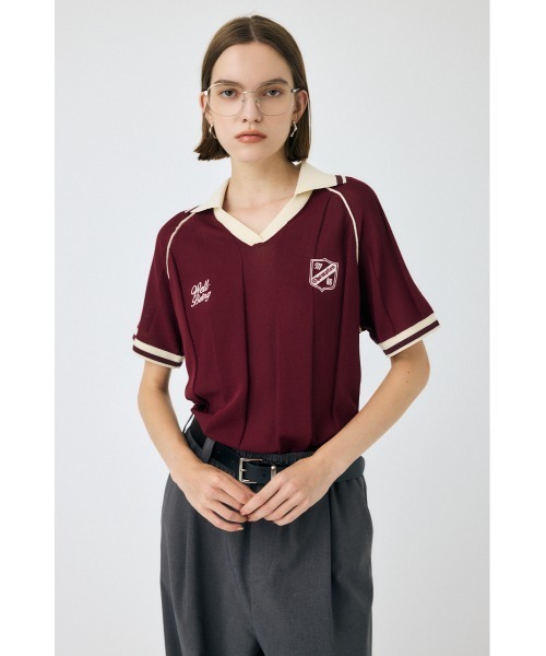 MOUSSY(マウジー)の「H/S KNIT GAME シャツ(ニット/セーター・レディース・ダークネイビー/バーガンディー/グレー/オフホワイト・FREE)」の16枚目の写真