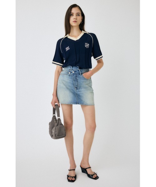 MOUSSY(マウジー)の「H/S KNIT GAME シャツ(ニット/セーター・レディース・ダークネイビー/バーガンディー/グレー/オフホワイト・FREE)」の5枚目の写真