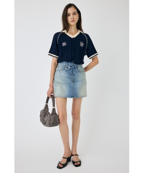 MOUSSY(マウジー)の「H/S KNIT GAME シャツ(ニット/セーター・レディース・ダークネイビー/バーガンディー/グレー/オフホワイト・FREE)」の6枚目の写真