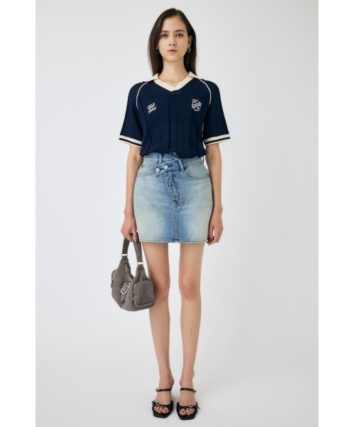 MOUSSY(マウジー)の「H/S KNIT GAME シャツ(ニット/セーター・レディース・ダークネイビー/バーガンディー/グレー/オフホワイト・FREE)」の7枚目の写真