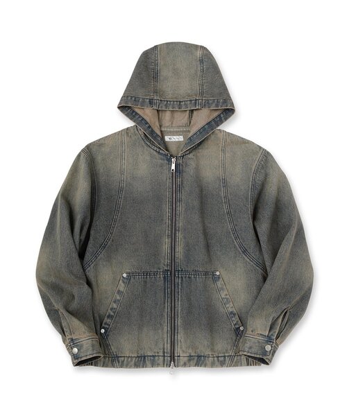 tk.TAKEO KIKUCHI(ティーケータケオキクチ)の「ヴィンテージライクデニムジップパーカ(パーカー・メンズ・ブラウン系その他/ブルー・03/02)」の3枚目の写真