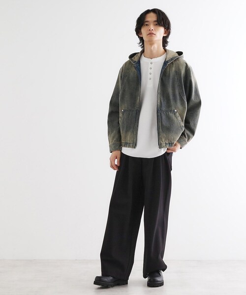 tk.TAKEO KIKUCHI(ティーケータケオキクチ)の「ヴィンテージライクデニムジップパーカ(パーカー・メンズ・ブラウン系その他/ブルー・03/02)」の9枚目の写真