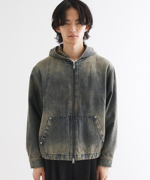 tk.TAKEO KIKUCHI(ティーケータケオキクチ)の「ヴィンテージライクデニムジップパーカ(パーカー・メンズ・ブラウン系その他/ブルー・03/02)」の12枚目の写真