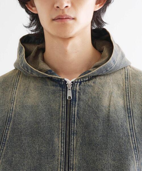 tk.TAKEO KIKUCHI(ティーケータケオキクチ)の「ヴィンテージライクデニムジップパーカ(パーカー・メンズ・ブラウン系その他/ブルー・03/02)」の15枚目の写真