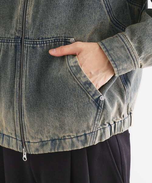 tk.TAKEO KIKUCHI(ティーケータケオキクチ)の「ヴィンテージライクデニムジップパーカ(パーカー・メンズ・ブラウン系その他/ブルー・03/02)」の17枚目の写真