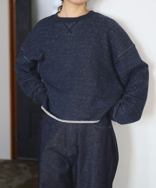 B:MING by BEAMS（ビーミングバイビームス）の「SIMPLE YET ローゲージ スウェット プルオーバー（スウェット・レディース・グレー/ネイビー・ONE SIZE）」の2枚目の写真