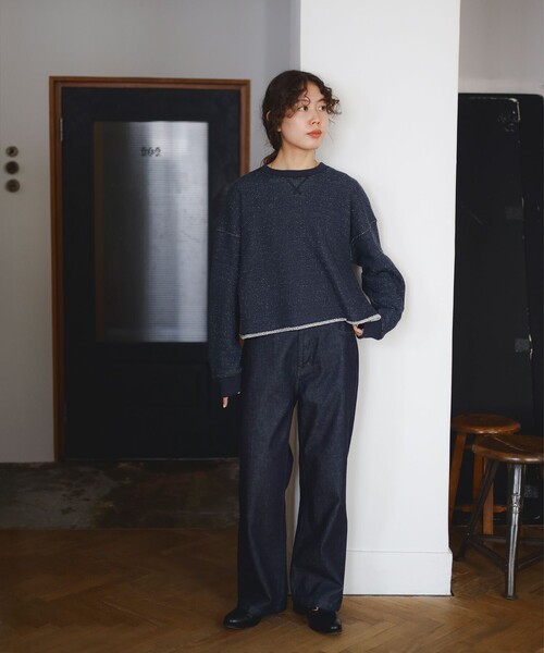 B:MING by BEAMS（ビーミングバイビームス）の「SIMPLE YET ローゲージ スウェット プルオーバー（スウェット・レディース・グレー/ネイビー・ONE SIZE）」の12枚目の写真