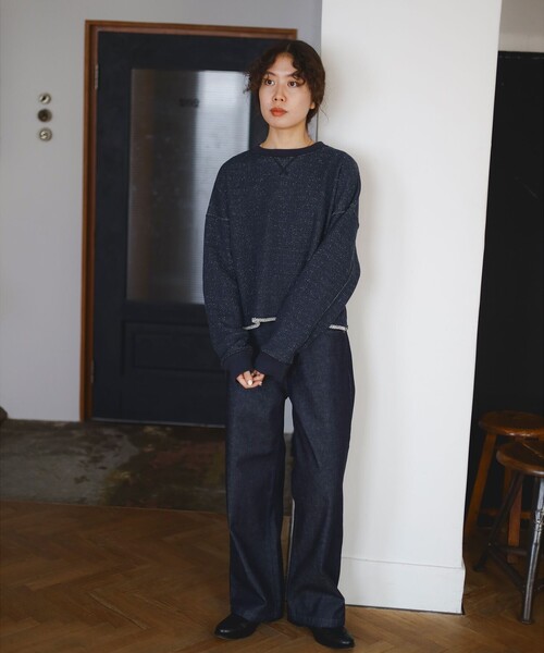 B:MING by BEAMS（ビーミングバイビームス）の「SIMPLE YET ローゲージ スウェット プルオーバー（スウェット・レディース・グレー/ネイビー・ONE SIZE）」の13枚目の写真