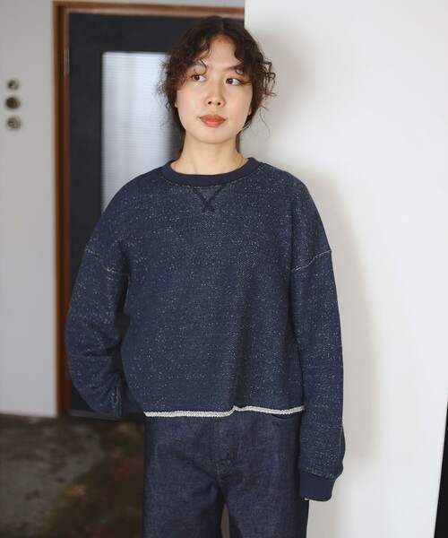 B:MING by BEAMS（ビーミングバイビームス）の「SIMPLE YET ローゲージ スウェット プルオーバー（スウェット・レディース・グレー/ネイビー・ONE SIZE）」の14枚目の写真