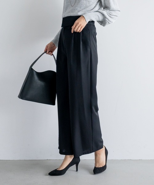 M.deux（エムドゥ）の「デザインウエストパンツ（その他パンツ・レディース・ブラック/オフホワイト・MEDIUM）」の2枚目の写真