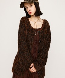 SLY | JQ LEOPARD C/D ジャガード レオパード カーディガン 秋服 冬服(カーディガン/ボレロ)