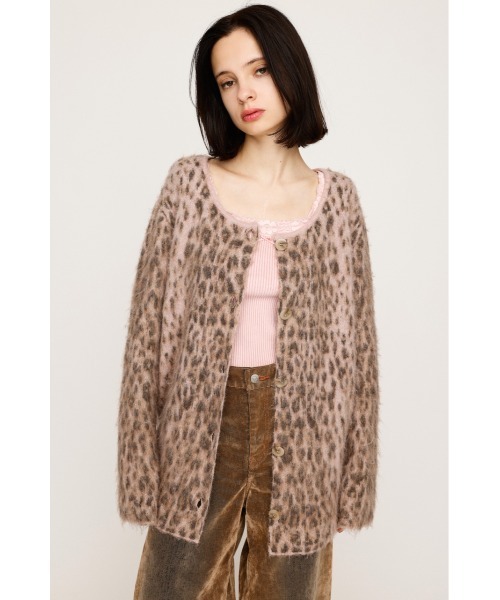 SLY（スライ）の「JQ LEOPARD C/D ジャガード レオパード カーディガン 秋服 冬服（カーディガン/ボレロ・レディース・ブラウン系その他2/ピンク系その他・FREE）」の8枚目の写真