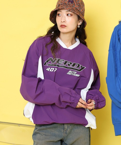 NERDY(ノルディ)の「サイドストリングレーシングウォームアップ(Tシャツ/カットソー・メンズ・イエロー/パープル・M/S)」の5枚目の写真