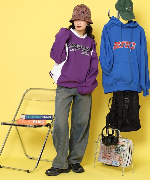 NERDY(ノルディ)の「サイドストリングレーシングウォームアップ(Tシャツ/カットソー・メンズ・イエロー/パープル・M/S)」の8枚目の写真