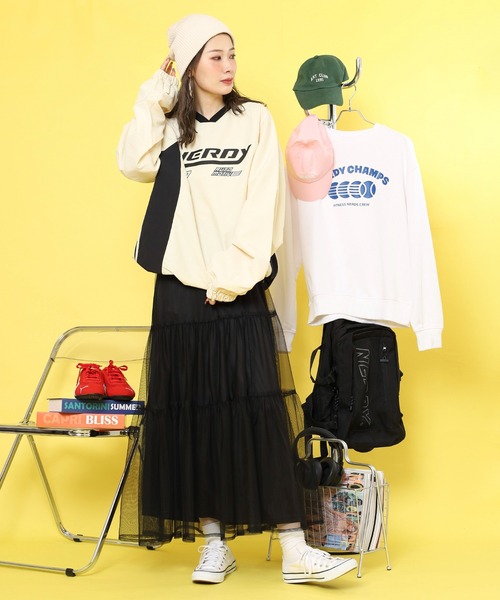 NERDY(ノルディ)の「サイドストリングレーシングウォームアップ(Tシャツ/カットソー・メンズ・イエロー/パープル・M/S)」の13枚目の写真