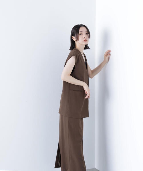 NATURAL BEAUTY BASIC(ナチュラルビューティーベーシック)の「◇ボクシージレ&ナロースカート(ワンピース・レディース・カーキ/ブラウン・P/S/MEDIUM)」の9枚目の写真