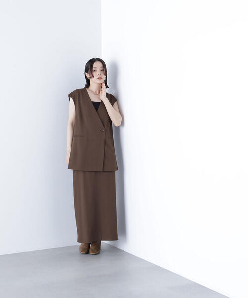 NATURAL BEAUTY BASIC(ナチュラルビューティーベーシック)の「◇ボクシージレ&ナロースカート(ワンピース・レディース・カーキ/ブラウン・P/S/MEDIUM)」の10枚目の写真