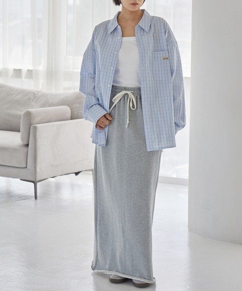 PENNEYS(ぺニーズ)の「PENNEYS/ペニーズ 別注 <抗菌/防臭/イージーケア> THE FOX ロゴ ワンポイントワッペン刺繍 アソートデザイン オーバーサイズ レギュラーカラー長袖シャツ(シャツ/ブラウス・レディース・ホワイト/ブルー系/ブラック系/ネイビー系/ブラウン系・L/M)」の9枚目の写真