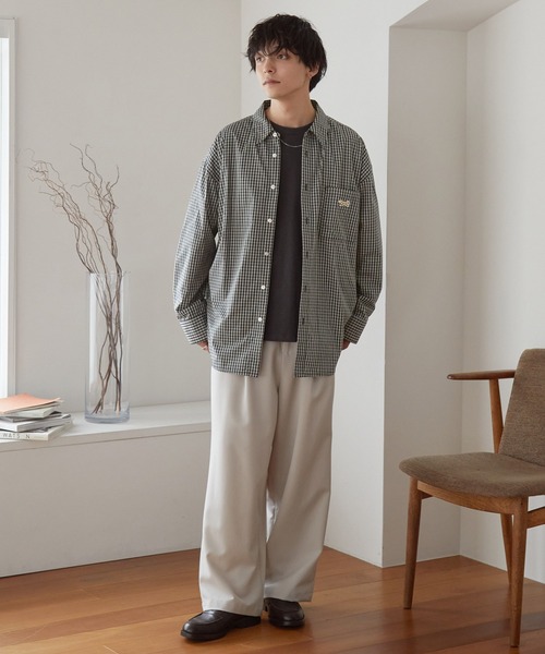 Fox 長袖シャツとパンツ セット グレー PENNEYS/ペニーズ 別注 <抗菌/防臭/イージーケア> THE FOX ロゴ ワン
